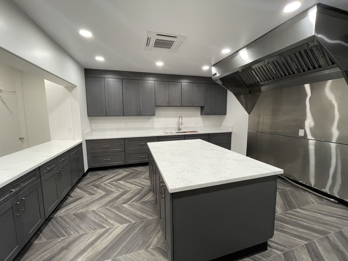 Finished commercial kitchen in a church facility