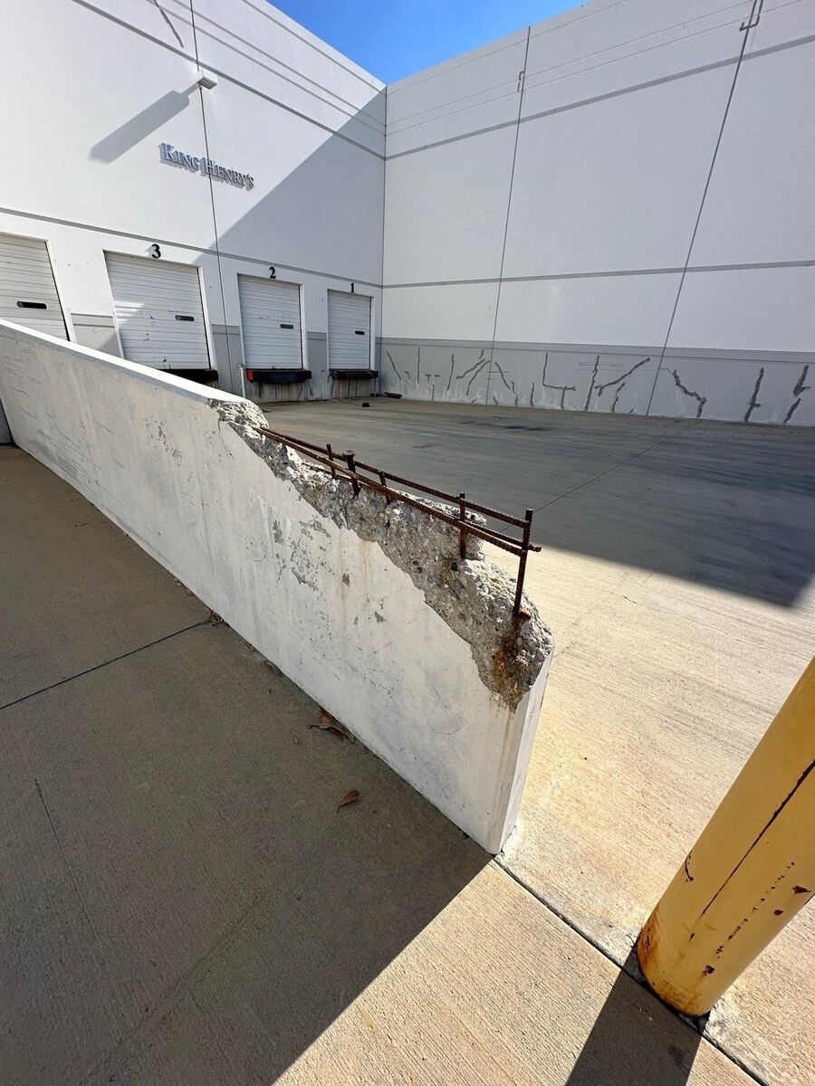 Expansion joint repair on commercial tilt-up building