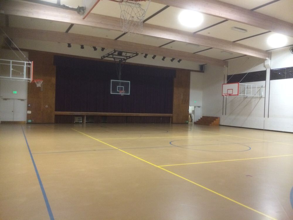 Finished gymnasium court at Nishi Hongwanji